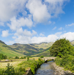Beautiful Lake District river Mickleden Beck Langdale Valley