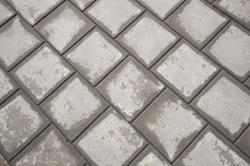 half dried tiles of pavement