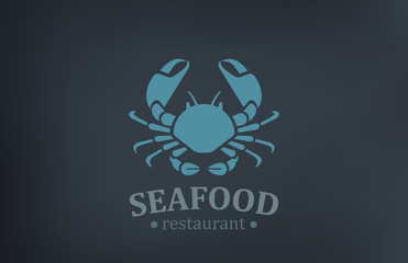 Seafood Restaurant Logo vector design. Crab Logotype © sellingpix
