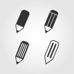 Pencil icons set, flat design