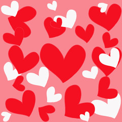 magic colorful heart on a pink background