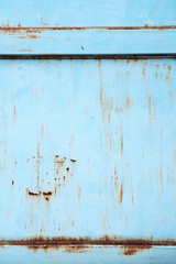 close up old blue metal wall