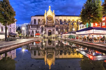 Foto op Canvas Kathedraal van Sint-Katelijne in Brussel © bbsferrari
