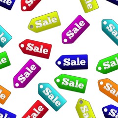 Tags sale, colorful seamless pattern