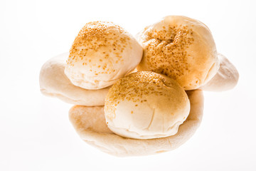 arab bread and hamburger isolated on white background