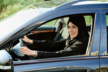 Arabic Woman In Car