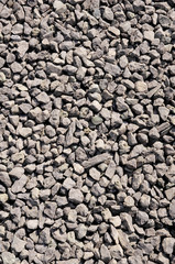 Crushed stone, brown gravel closeup