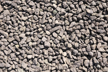 Crushed stone, brown gravel closeup