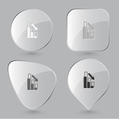 Graph degress. Glass buttons. Vector illustration.
