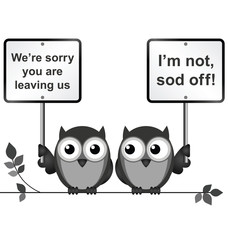Fototapeta premium comical sorry you are leaving message