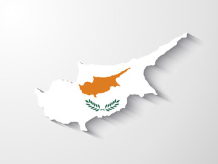 Cyprus map with shadow effect