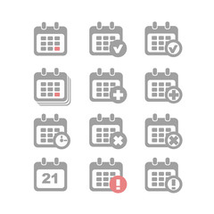 Calendar icons set vector