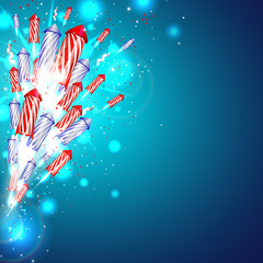 Obraz na płótnie Canvas New year background with fireworks