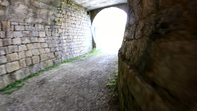 long parabolic tunnel inside the Fort of World War I