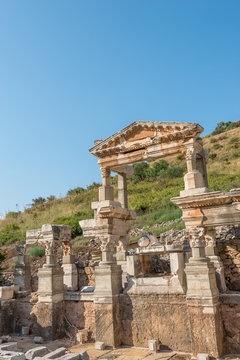 Ruins of the Fountain of Traian in  Ephesus, Turkey