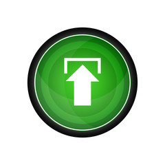 Upload glossy vector icon, button