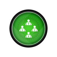Social media vector icon, green button