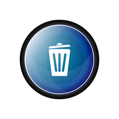 Trash basket vector icon, button