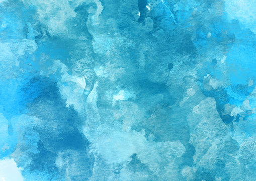 Blue Sea Watercolor Background.