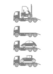 Tow truck icons on white background