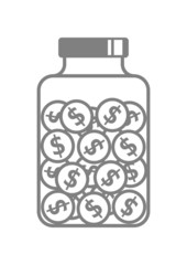 Dollars in jar