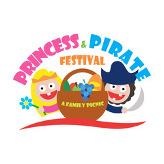 logo princess and pirate festival a family picnic