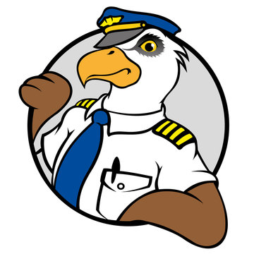 Eagle symbol with a pilot's uniform