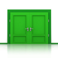 double green closed door detail 3D