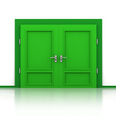 double green closed door detail 3D