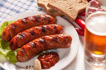 Grilled sausage.