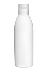 Plastic bottle of body care and beauty products