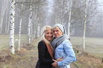 Fototapeta premium romantic couple autumn