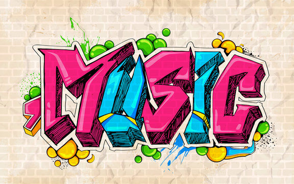 Graffiti style Music background