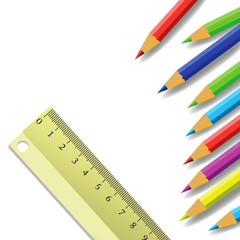 ruler and pencils