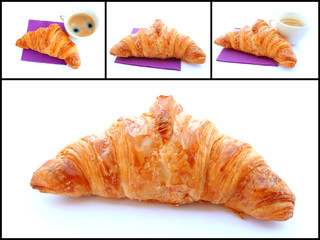 collage café et croissant