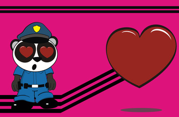 panda bear cop cartoon background