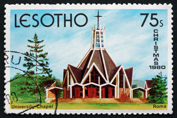 Postage stamp Lesotho 1980 University Chapel, Roma, Christmas