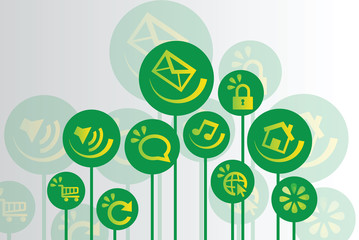Collection of  ecology and environmental icons and signs