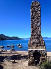 beautiful chimney beach at Lake Tahoe.