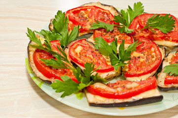 Baked eggplant with tomatoes