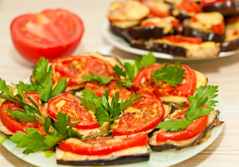 Baked eggplant with tomatoes