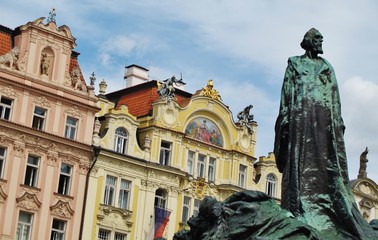 Fototapeta na wymiar Jan Hus, Reformator, Denkmal, Prag