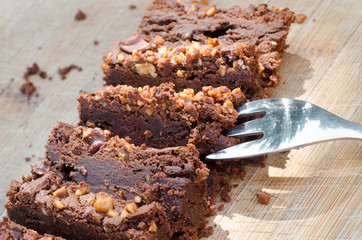 brownie chocolate cake pieces