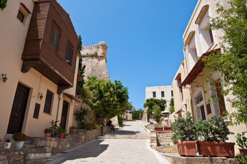 Fototapeta na wymiar Old town in Rethymno city on the island of Crete. Greece.