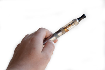 Hand holding electronic cigarette