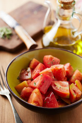 Bowl of raw tomato salad