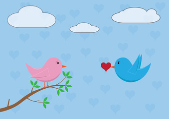 Love birds - bringing heart/love