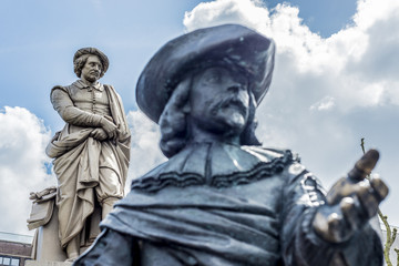 Rembrandt statue in Amsterdam, Netherlands