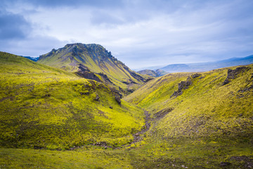 Panorama of Icelandic mountains