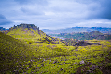 Fototapeta premium Panorama of Icelandic mountains